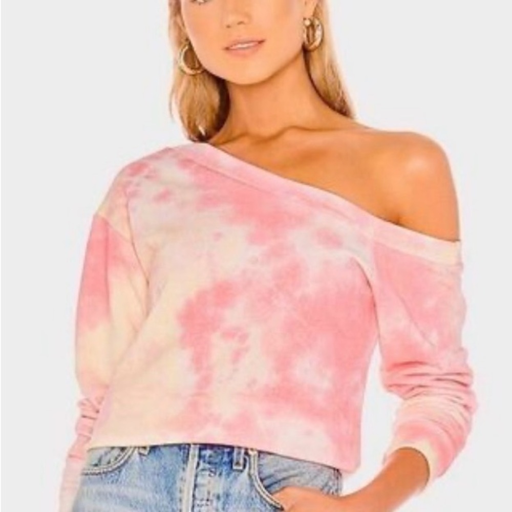 Superdown Pink and Cream Tie-Dye Sweatshirt (NWOT)